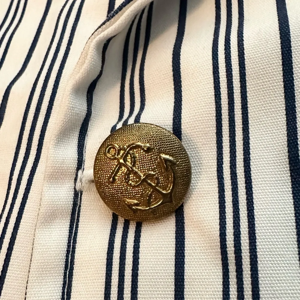 Vintage Double Breasted Striped Blazer Jacket Boy 2T Maritime Nautical Crest